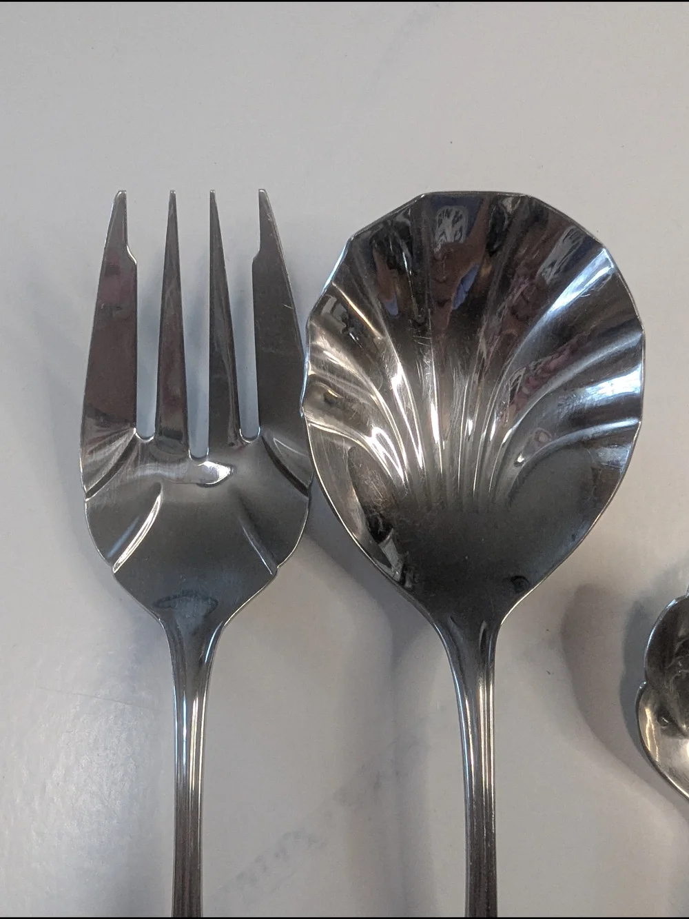 Retroneu Hampton Shell 18/8 Stainless Flatware Serving Hostess Set 4 Pcs Korea